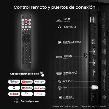 Televisor Hisense de 55" | Smart TV | UHD 4K | 55A6NV