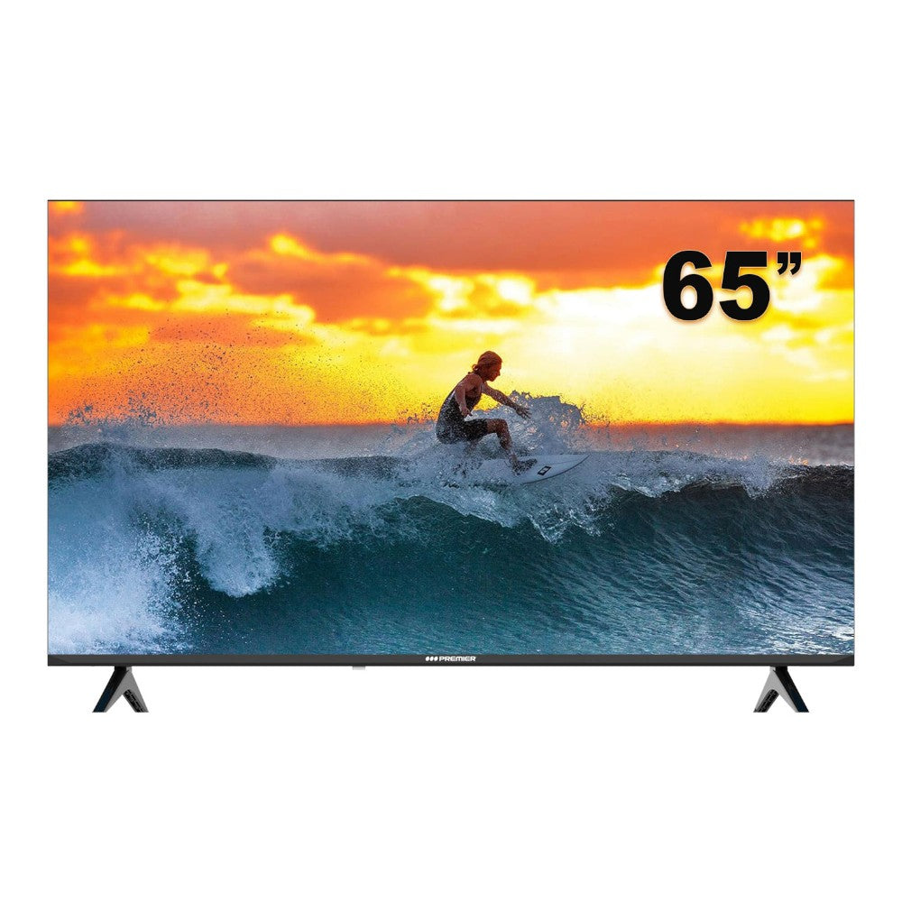 TV Smart 65 pulg 4K sin marco con Android 14, Dolby Audio y E-Share. Perfecto para tu sala. Electrónica en Titán Panamá.