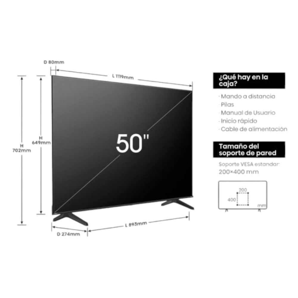 Televisor Hisense 50" UHD Smart