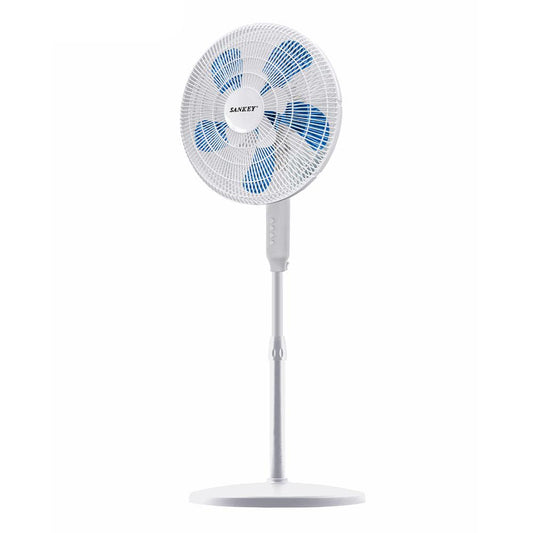 Abanico de Pedestal Sankey Doble Aspa Blanco de 16"