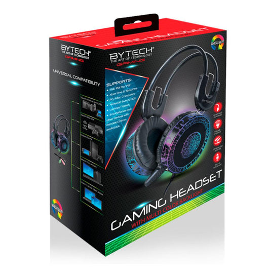 Audífonos Gaming Bytech Con Micrófono Negro