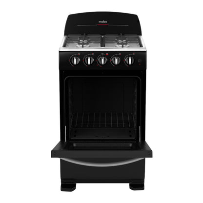 Estufa a Gas Mabe de 20" / 4 Quemadores / Acero Inoxidable-Negro