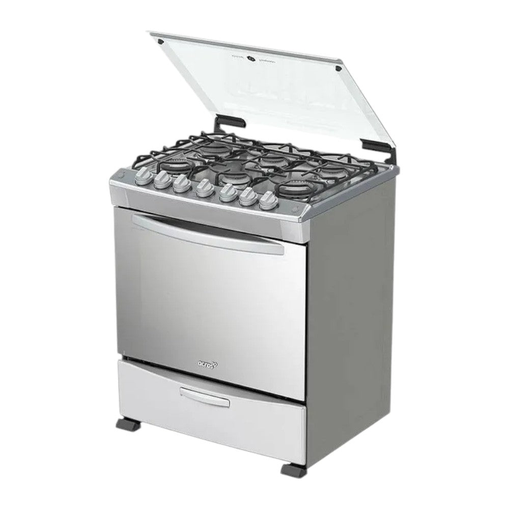Estufa A Gas Acros de 30" /  6 Quemadores / Acero Inoxidable
