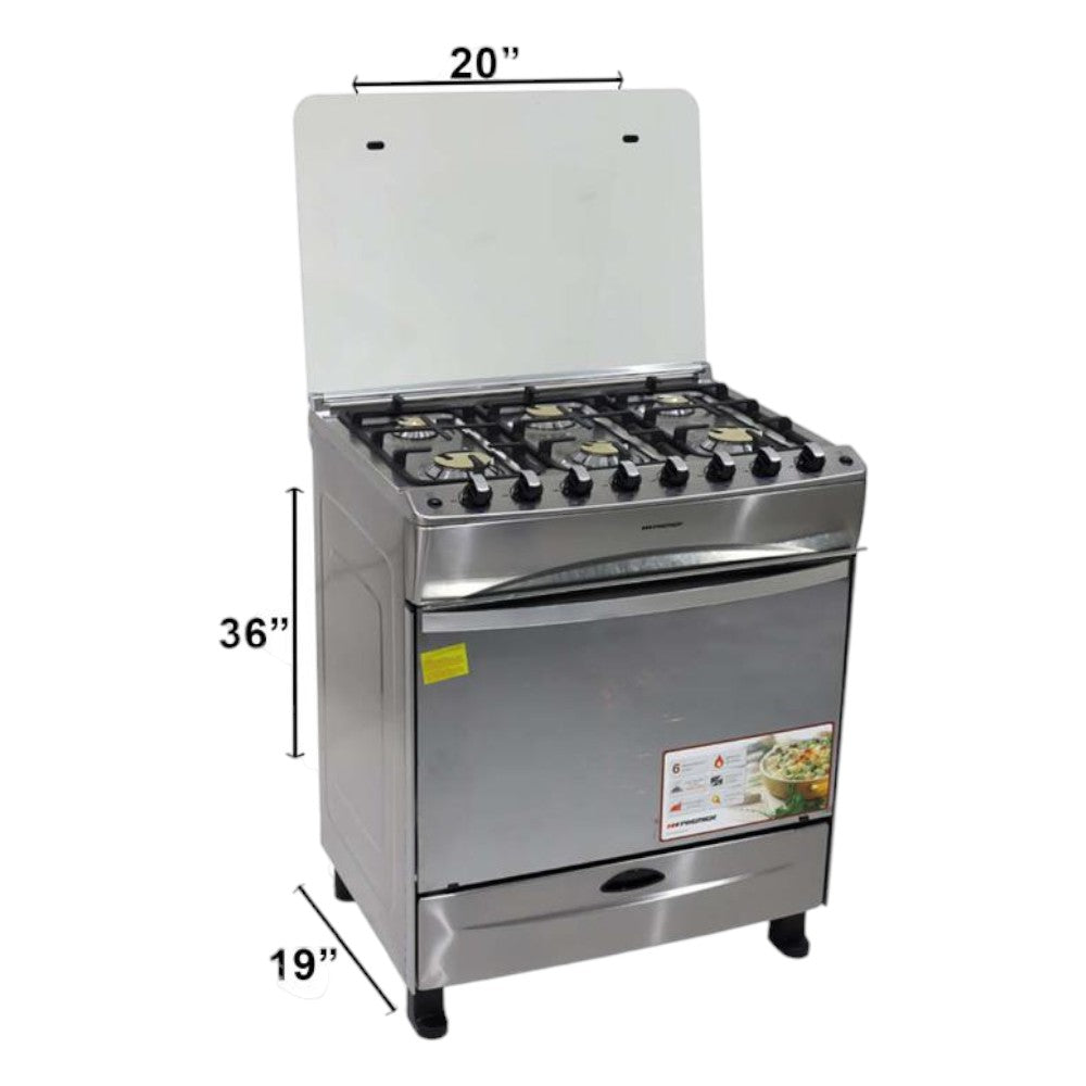Estufa A Gas Premier 30" / 6 Quem / Acero Inox