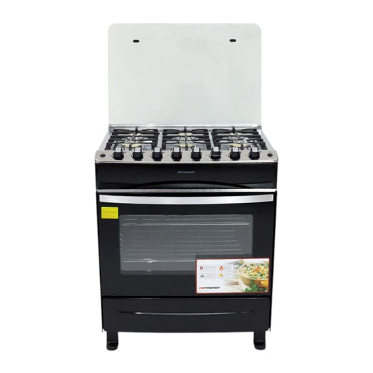 Estufa A Gas Premier / 6 Quemadores / Negro / 30"
