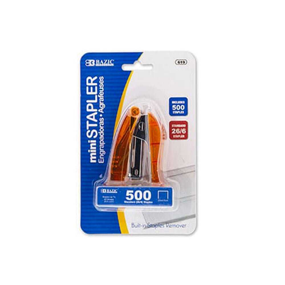Engrapadora Mini Bazic Con 500 Grapas - Surtido