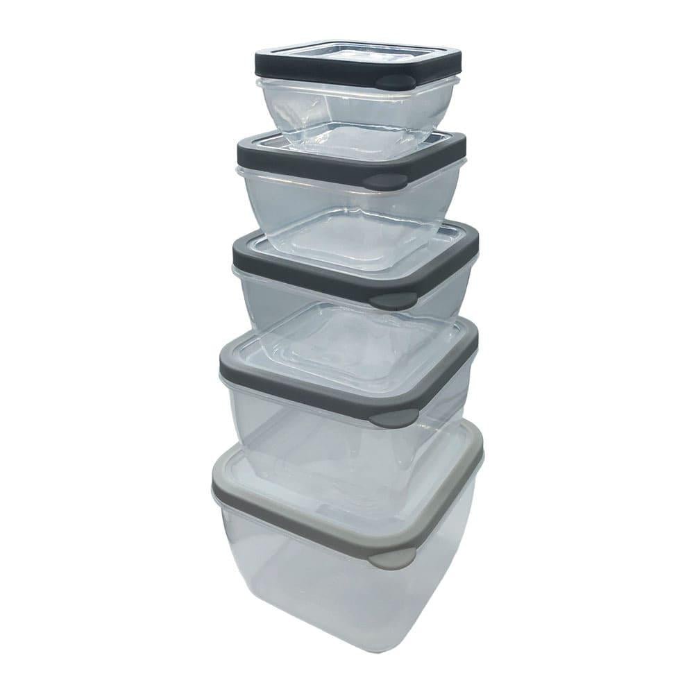 Envase de Plástico Diamond Home Cuadrado 5 Piezas - Surtido