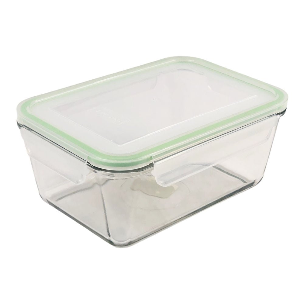 Envase Jc Sales Vidrio Rectangular con Tapa 1700 ml