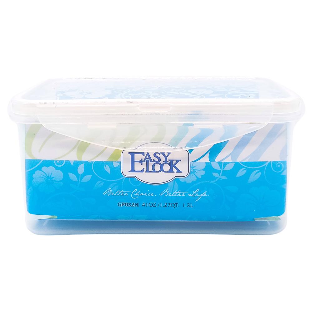 Envase Plástico Con Tapa Easy Lock Rectangular 1200 ml