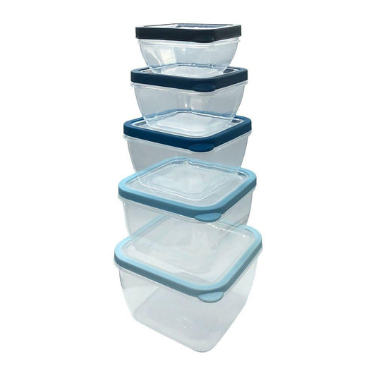Envase Plástico Diamond Home Cuadrado 5 Piezas - Surtido