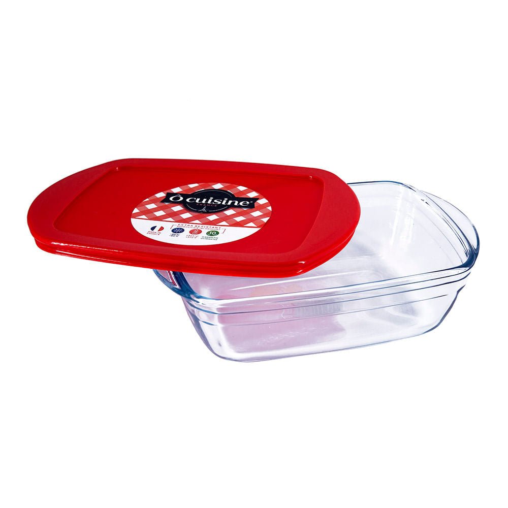 Envase Refractario Con Tapa O Cuisine Rectangular