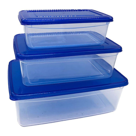 Envases Set 3Pza Plástico Rectangular