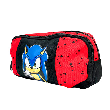 Cartuchera Sonic The Hedgehog / 2 Compartimentos - Rojo/Negro