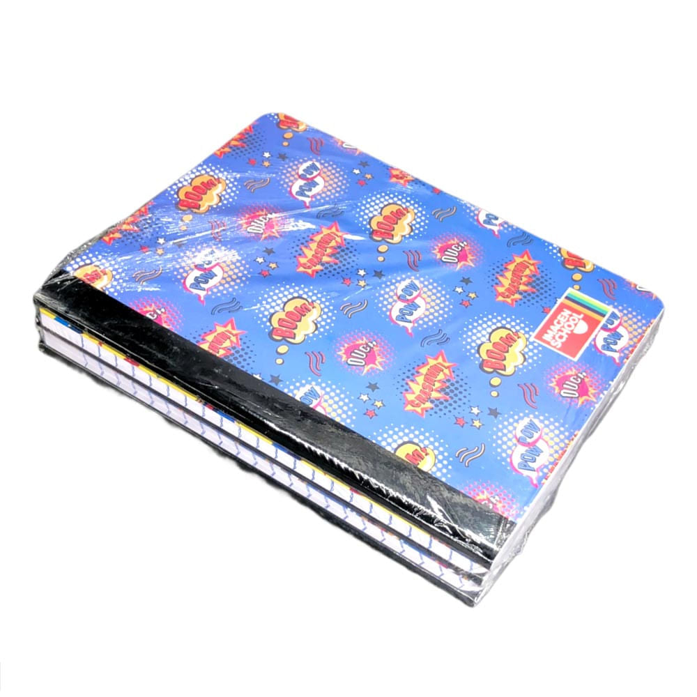 Cuaderno Cosido Pequeño Raya Ancha Imagen School Super Héroe de 200 Páginas 5 Piezas