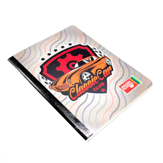 Cuaderno Cosido Mediano Raya Ancha Imagen School Monster-Cars 3 Materias de 240 Páginas - Surtido