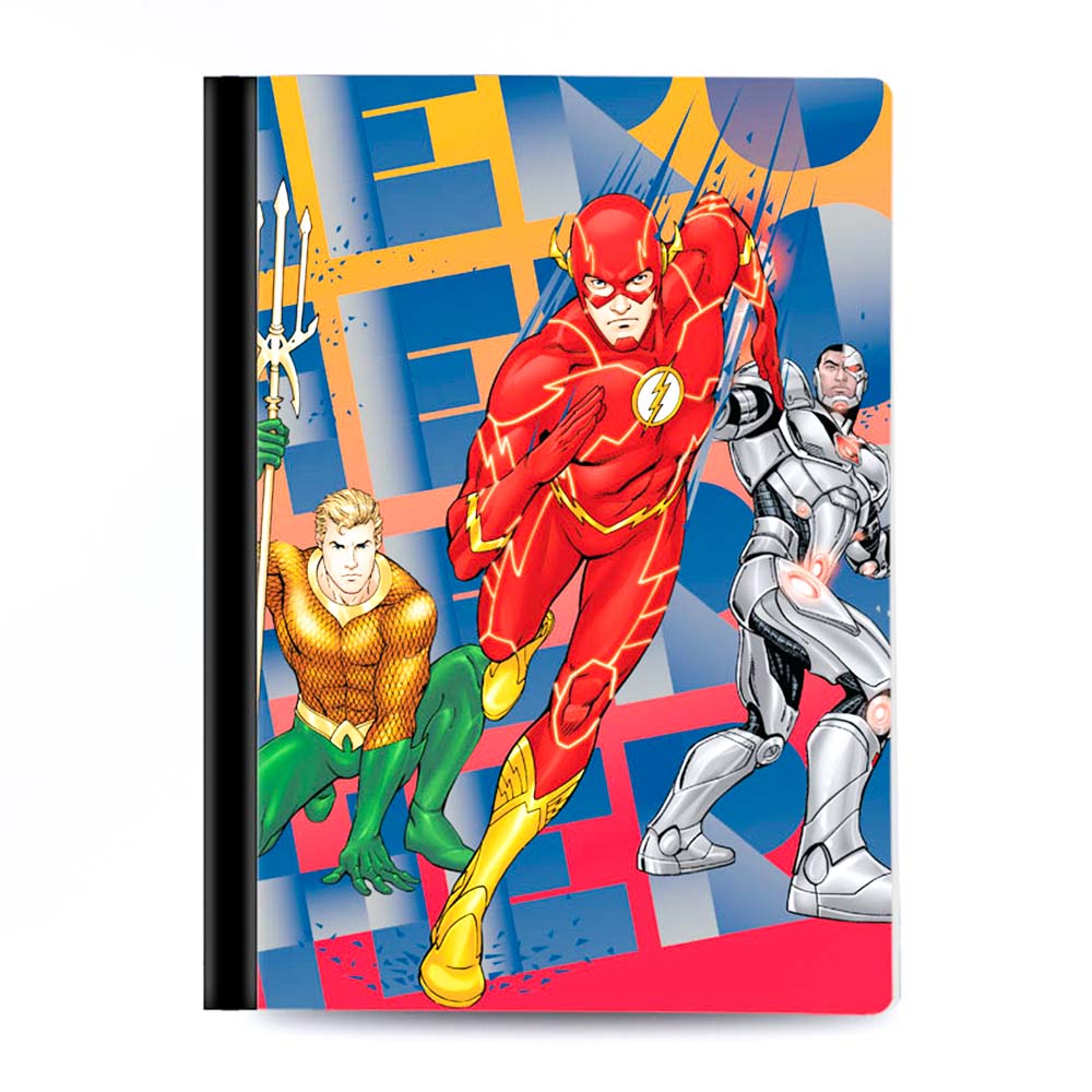 Cuaderno Cosido Mediano Raya Ancha Liga de la Justicia de 200 Páginas