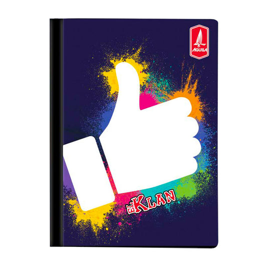Cuaderno Cosido Mediano Raya Ancha Klan de 200 Páginas