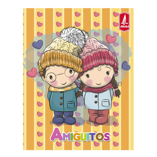 Cuaderno Cosido Mediano Raya Ancha Águila Amiguitos 5 Materias de 280 Páginas