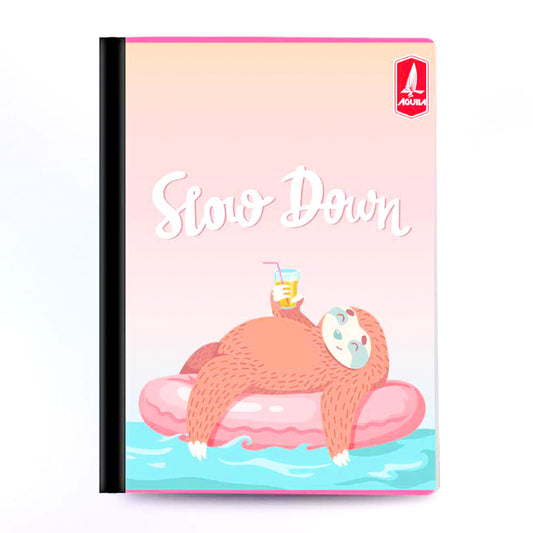 Cuaderno Cosido Mediano Raya Ancha Águila Unicornio de 200 Páginas