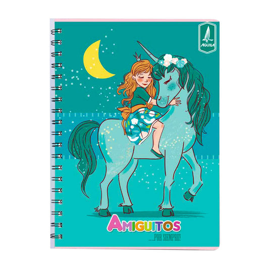 Cuaderno Con Espiral Doble 5 Materias Amiguitos de 300 Páginas