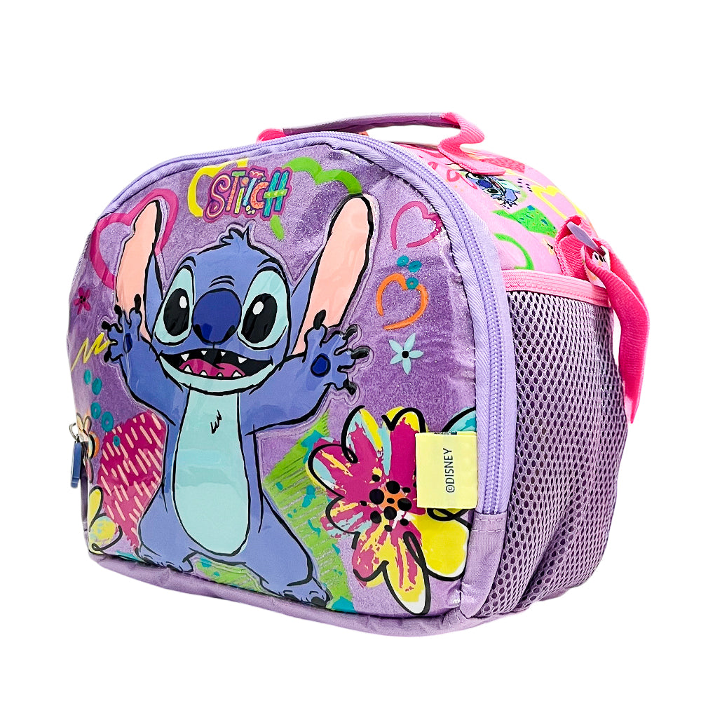 Lonchera Escolar Stitch / Lentejuela con Accesorios