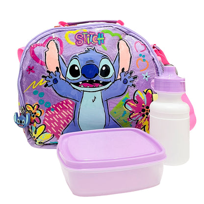 Lonchera Escolar Stitch / Lentejuela con Accesorios