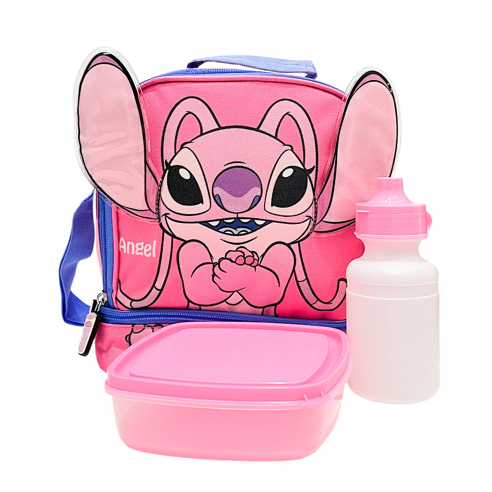 Lonchera Escolar Stitch / Angela con Accesorios