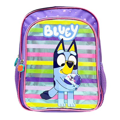 Mochila Escolar Bluey Metálica / Niña / 12"