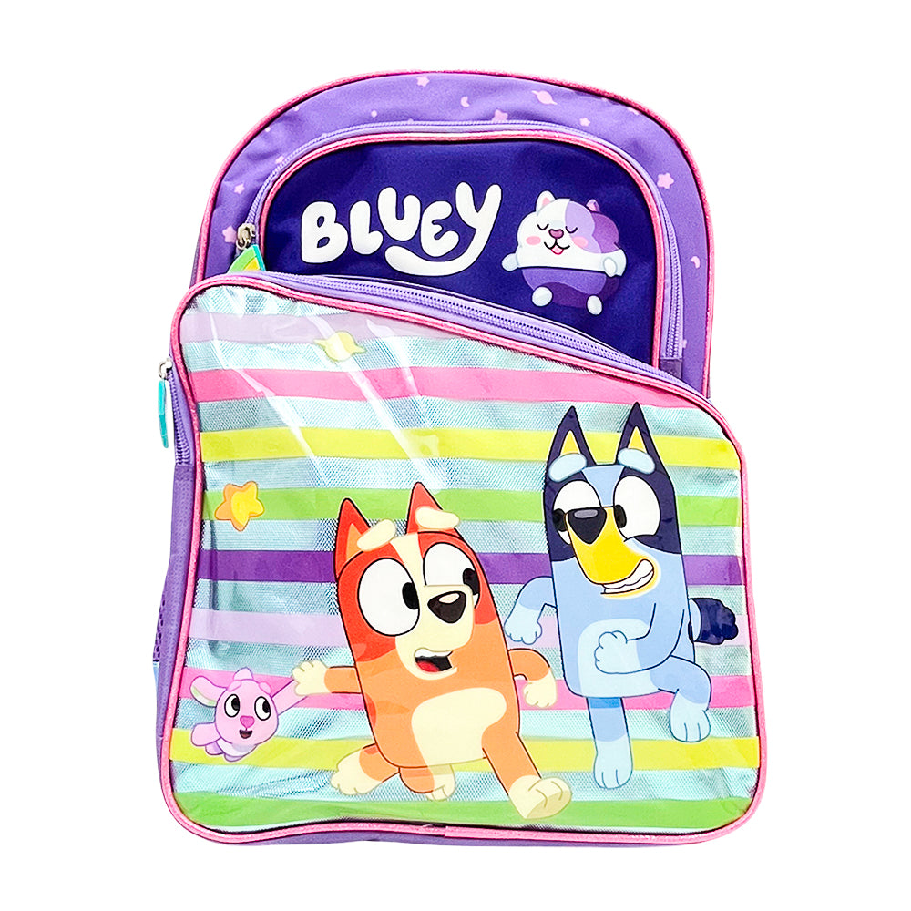 Mochila Escolar Bluey Metálica / Niña / 16"