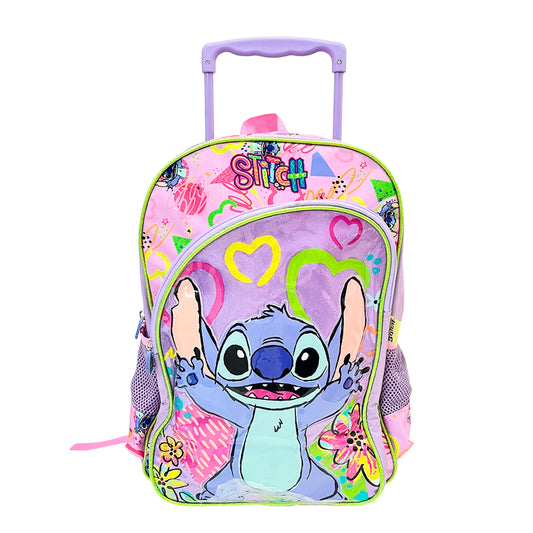 Mochila Escolar Stitch Lentejuela c/Ruedas 16"