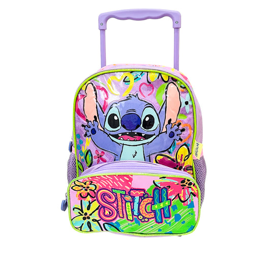 Mochila Escolar Stitch Lentejuela c/Ruedas 12"