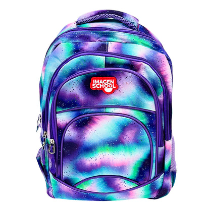 Mochila Escolar 17" Imagen School / Estampado Estrellado / Niña / Surtido