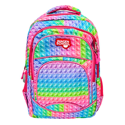 Mochila Escolar 17" Imagen School / Colores Estampado / Niña / Surtido