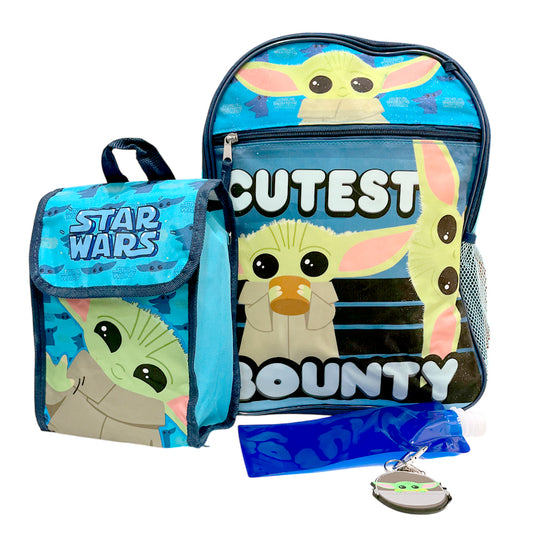 Mochila Star Wars 16” De 5 Piezas Yoda/Niño