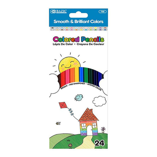 Lápices de Colores Bazic 24 Piezas