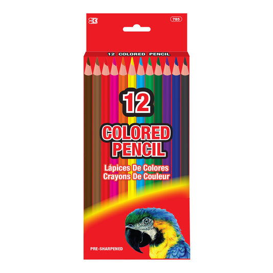 Lápices de Colores Bazic 12 Piezas