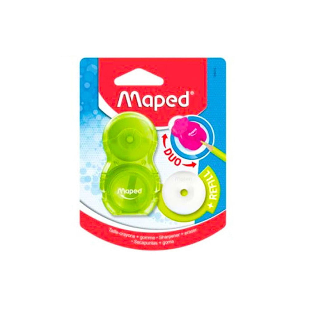 Sacapunta y Borrador Maped Con 1 Orificio Loopy Transparente - Surtido