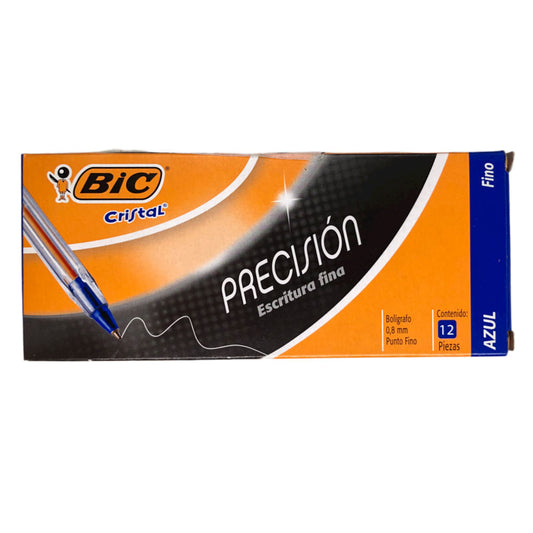 Bolígrafos Bic Precisión de 0.8 mm Azul de 12 Piezas