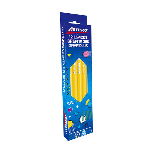 Lapíz Grafito Artesco Triangular HB de 12 Colores