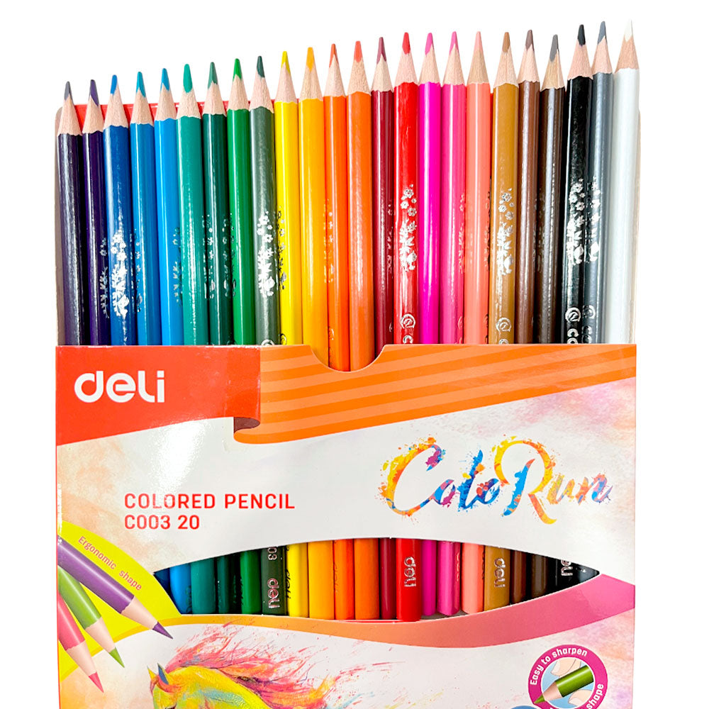 Lápices de Colores Deli de Madera / 24 Unidades