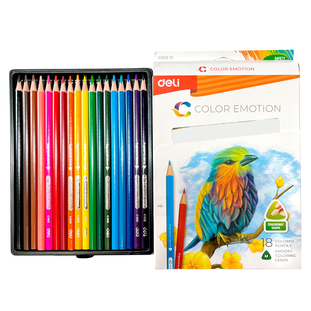 Lápices de Colores Deli 18 Unidades / Emotion