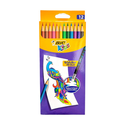 Lápices de Colores Bic Evolution / 12 Unidades / Borrables