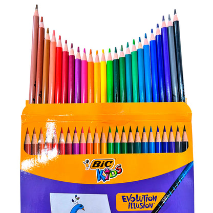 Lápices de Colores Bic Evolution / 24 Unidades / Borrables