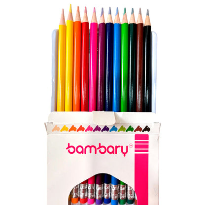Lápices de Colores Bambary / 12 Und / Borrables