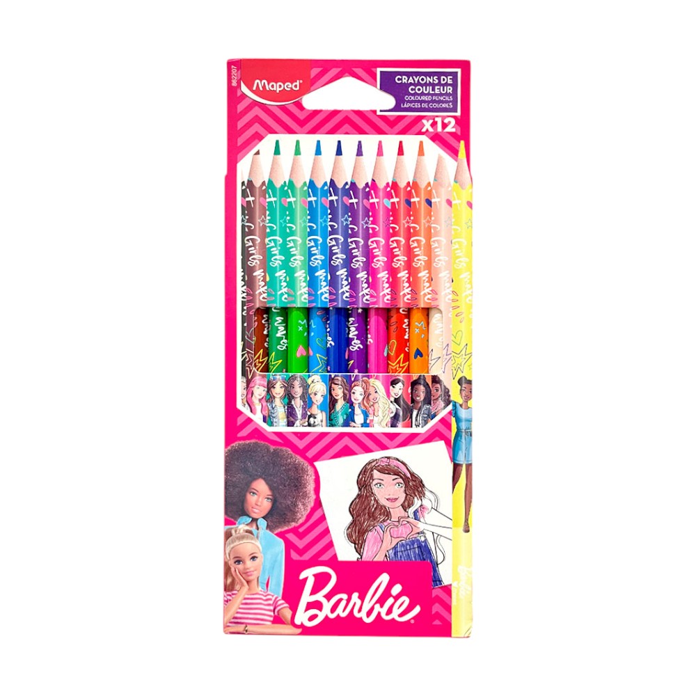 Lápices de Colores Maped / 12 Unidades / Edición Barbie