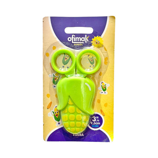 Tijera Escolar Infantil Ofimax de 3" / Diseño de Maíz