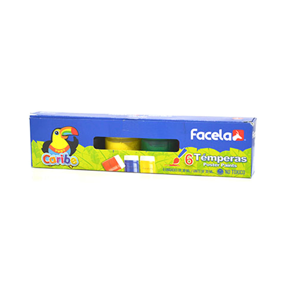 Tempera Facela Caribe 6 Colores