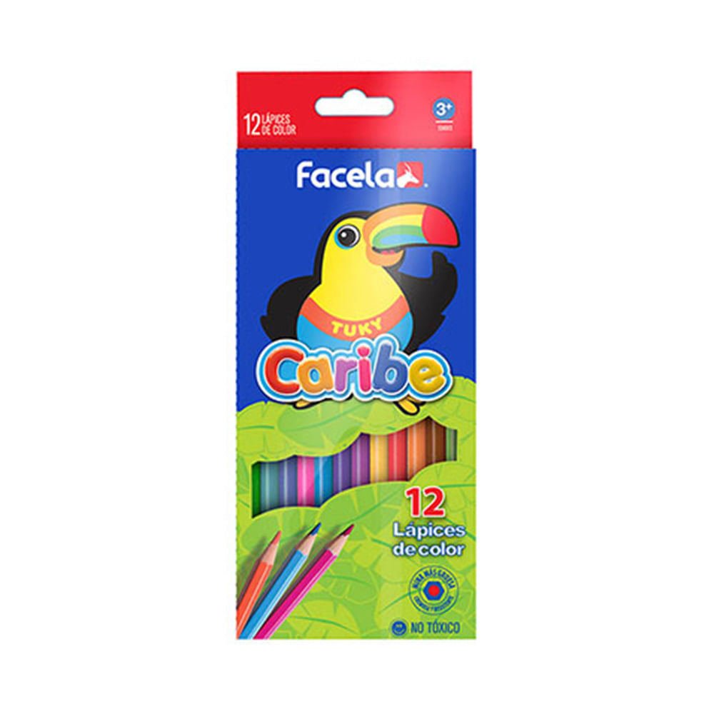 Lápices de Colores Facela Hexagonal de 12 Colores