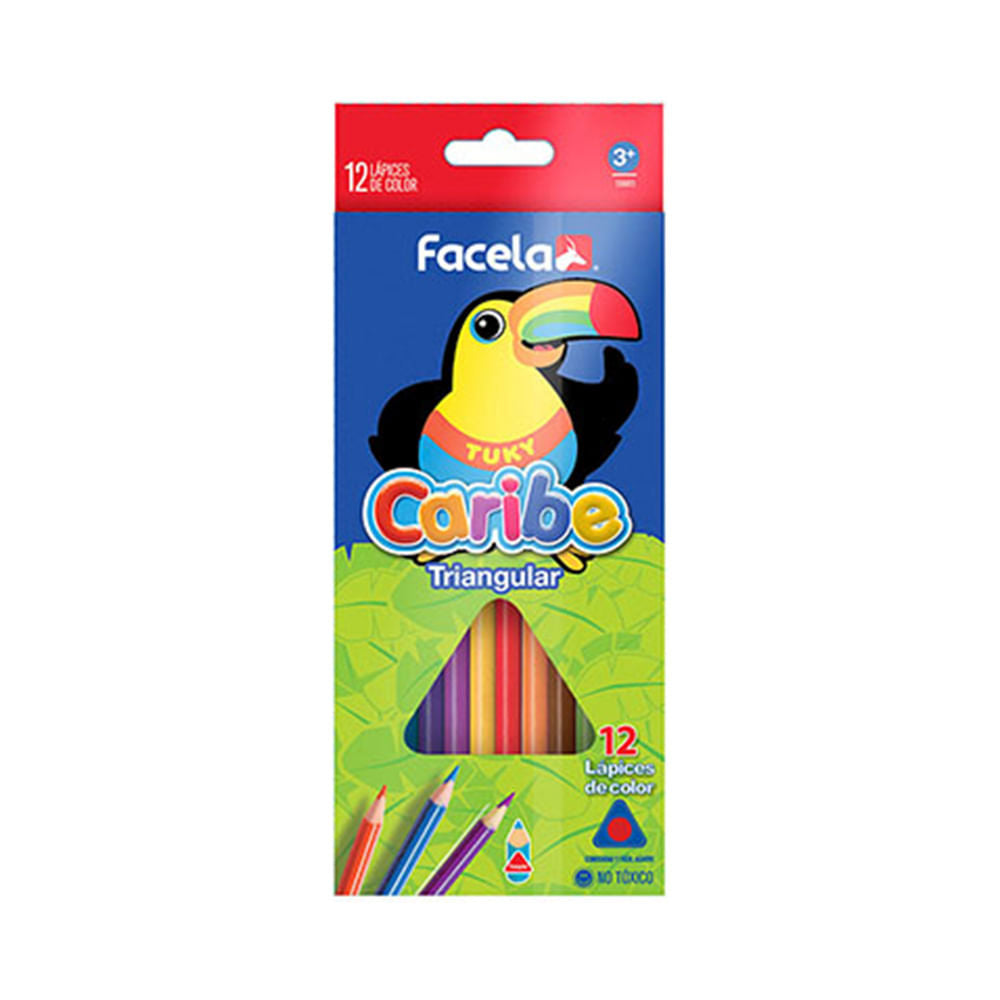 Lápices de Colores Facela Triangular de 12 Colores