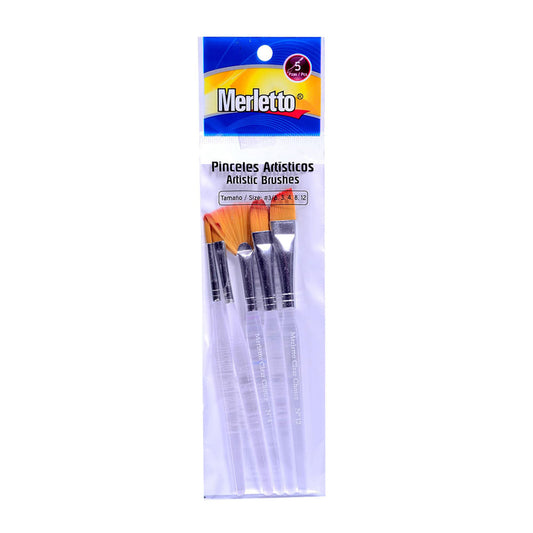 Pinceles Merletto Escolares de 5 Piezas